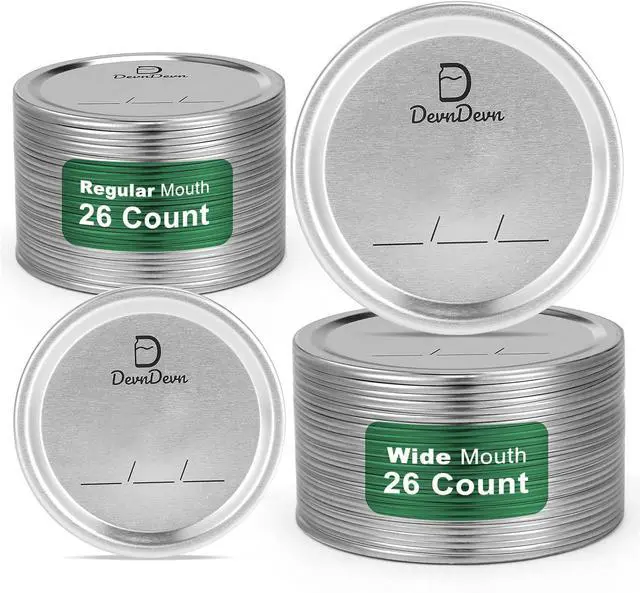 Main image of 52 pcs Canning Lids, Regular & Wide Mouth Mason Jar Lids Set, Canning Jar Lids for Ball & Kerr, Redefining Leak-Proof with Perfect Airtight Seal, Compatible with Electric Vacuum Sealers