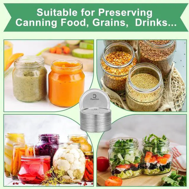 Alt view image 5 of 7 - 52 pcs Canning Lids, Regular & Wide Mouth Mason Jar Lids Set, Canning Jar Lids for Ball & Kerr, Redefining Leak-Proof with Perfect Airtight Seal, Compatible with Electric Vacuum Sealers