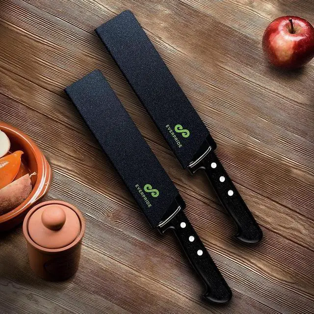 Alt view image 5 of 7 - EVERPRIDE 8 Inch Chef Knife Sheath Set (2-Piece Set) Universal Blade Edge Cover Guards for Chef and Kitchen Knives Durable, BPA-Free, Felt Lined, Sturdy ABS Plastic Knives Not Included