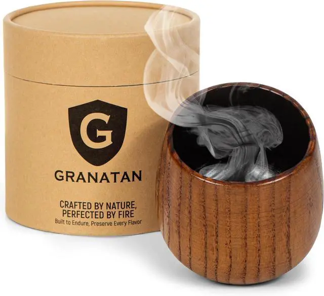 Main image of Granatan Charred Jujube Wooden Whiskey Cup, 10 oz Bourbon Drinking Glass | Old Fashioned Tumbler, Gift for Dad, Husband, Brother, Boyfriend