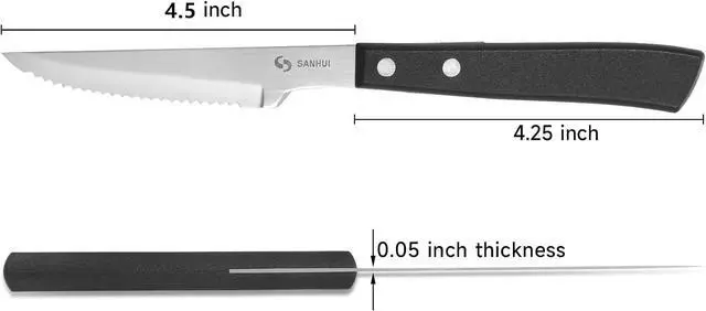 Alt view image 2 of 7 - Steak Knives, Steak Knife Set of 6, German Stainless Steel Steak Knife Serrated