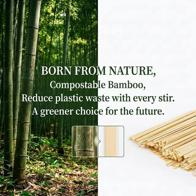 Alt view image 6 of 7 - RAINFLOW 1000PCS Coffee Stirrers - Coffee Stir Sticks 5.5 Inch | Wooden Stir Sticks, Sip Stirrers for Hot Drink, Beverage, Tea, Cocktails, Party Drinks, Coffee Bar & Swizzle Sticks