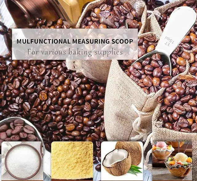 Alt view image 6 of 6 - 4-Pack Coffee Scoop 1 Tablespoon (15ml) Stainless Steel Measuring Spoons, Compact Short Handle for Ground Coffee, Tea, and Powder