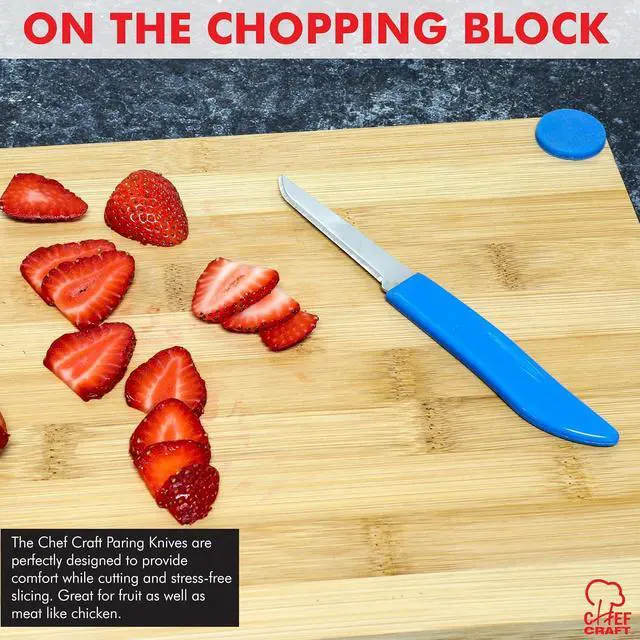 Alt view image 4 of 6 - Chef Craft Select Paring Knife Set, 2.5 inch blade 6 inch in length 4 piece set, Assorted