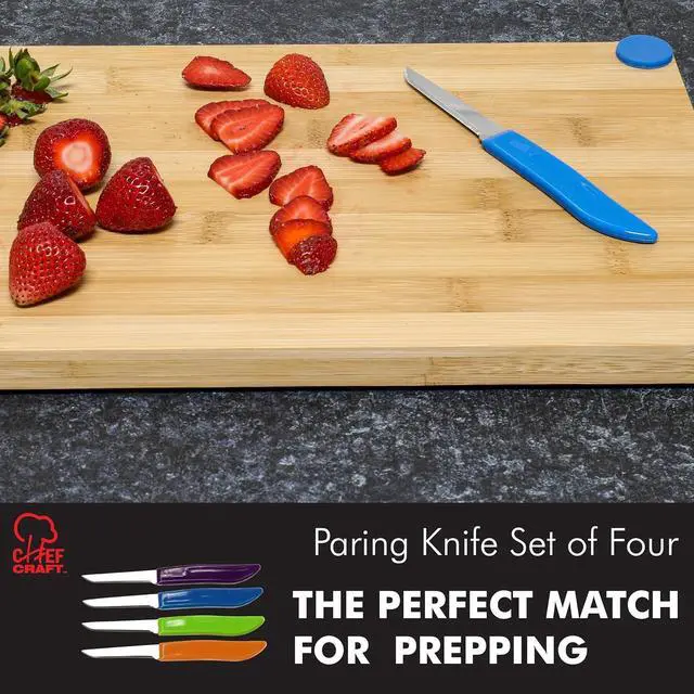 Alt view image 5 of 6 - Chef Craft Select Paring Knife Set, 2.5 inch blade 6 inch in length 4 piece set, Assorted