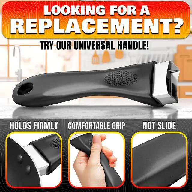 Alt view image 4 of 7 - ZOKLU Pot Handles Replacement, 6.1 Inch Bakelite, Metal Screw, Square Mount | Frying Pan Handle Replacement, Nonslip Grip, Steel Base, Heat-Resistant, Stays Cool, Easy Install, for Pots & Saucepans