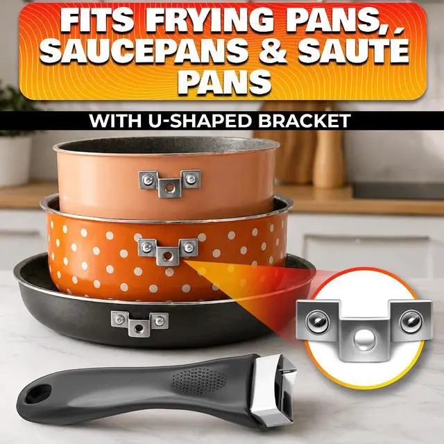 Alt view image 6 of 7 - ZOKLU Pot Handles Replacement, 6.1 Inch Bakelite, Metal Screw, Square Mount | Frying Pan Handle Replacement, Nonslip Grip, Steel Base, Heat-Resistant, Stays Cool, Easy Install, for Pots & Saucepans
