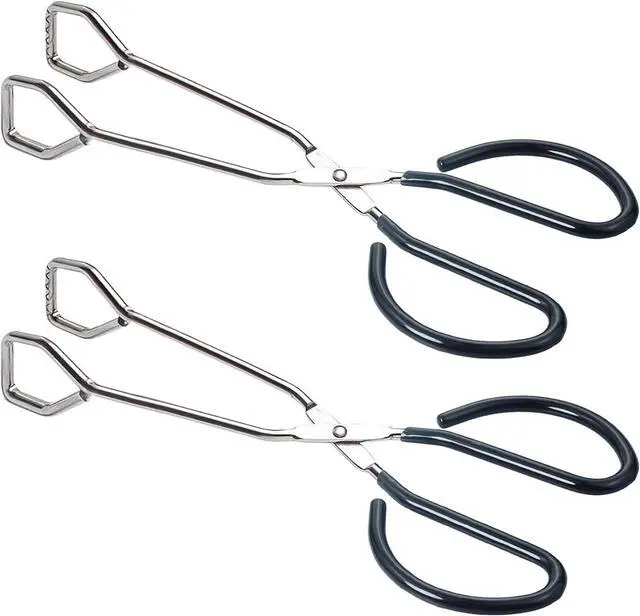 Main image of HINMAY 10-Inch Heavy Duty Stainless Steel Kitchen Scissor Tongs, Set of 2