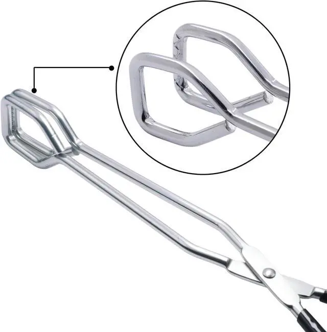 Alt view image 2 of 5 - HINMAY 10-Inch Heavy Duty Stainless Steel Kitchen Scissor Tongs, Set of 2