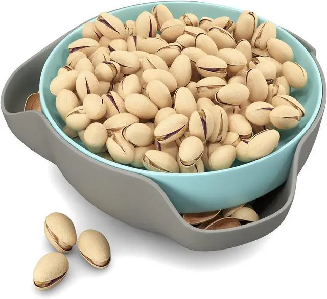 Main image of Pistachio Bowl By Elevated Essentials - Double Dish Serving Bowl with Shell Storage - Perfect for Fruit, Nuts, Candy & Snacks