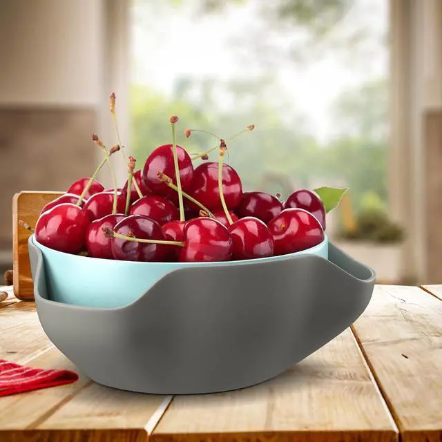 Alt view image 5 of 7 - Pistachio Bowl By Elevated Essentials - Double Dish Serving Bowl with Shell Storage - Perfect for Fruit, Nuts, Candy & Snacks