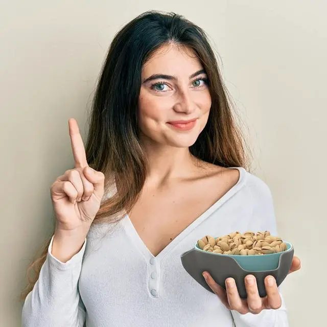Alt view image 7 of 7 - Pistachio Bowl By Elevated Essentials - Double Dish Serving Bowl with Shell Storage - Perfect for Fruit, Nuts, Candy & Snacks
