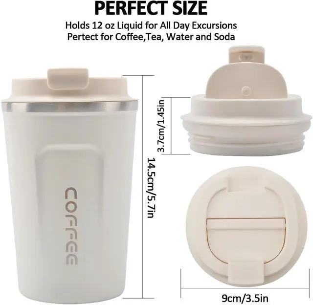 Alt view image 4 of 7 - CS COSDDI 12 oz Coffee mug - Stainless Steel Coffee Cup with Leakproof Lid | Stainless Steel Double-wall insulation, 6-Hour Heat Retention, 360°Leak proof, BPA-free, Reusable And To Go Coffee Mug