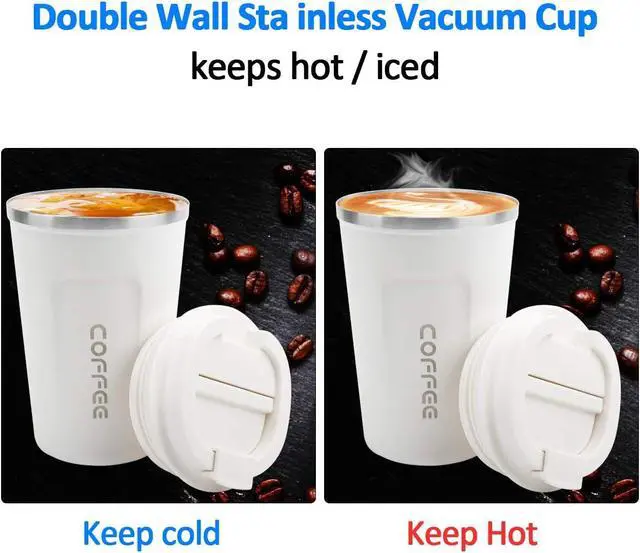 Alt view image 5 of 7 - CS COSDDI 12 oz Coffee mug - Stainless Steel Coffee Cup with Leakproof Lid | Stainless Steel Double-wall insulation, 6-Hour Heat Retention, 360°Leak proof, BPA-free, Reusable And To Go Coffee Mug