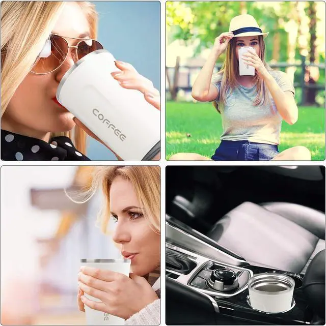 Alt view image 7 of 7 - CS COSDDI 12 oz Coffee mug - Stainless Steel Coffee Cup with Leakproof Lid | Stainless Steel Double-wall insulation, 6-Hour Heat Retention, 360°Leak proof, BPA-free, Reusable And To Go Coffee Mug