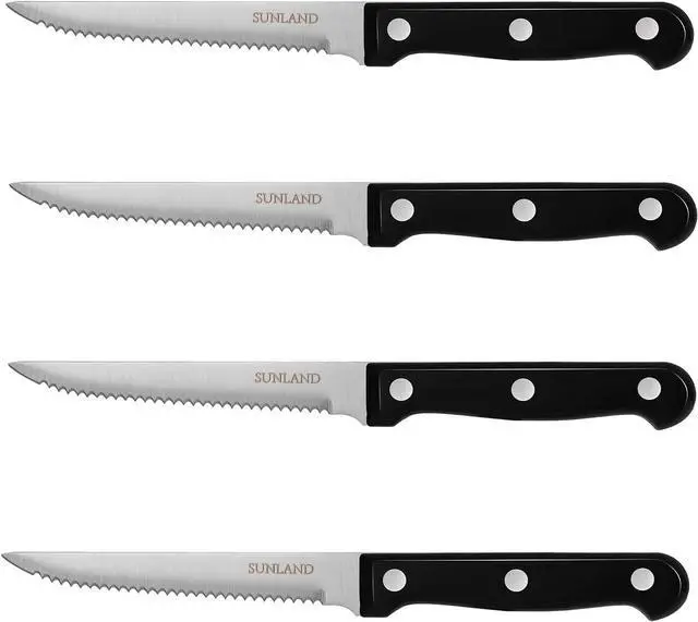 Main image of SUNALND Steak Knives Set,Micro Serrated Edge Full Tang Triple Riveted Steak Knife (4)
