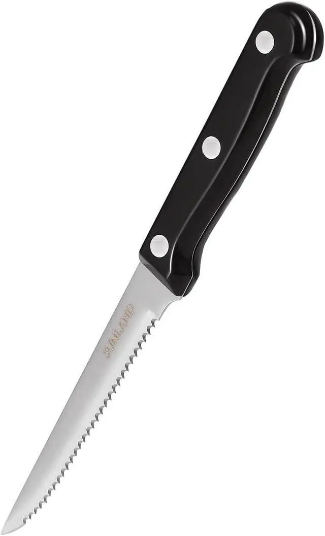 Alt view image 4 of 6 - SUNALND Steak Knives Set,Micro Serrated Edge Full Tang Triple Riveted Steak Knife (4)