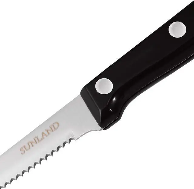 Alt view image 5 of 6 - SUNALND Steak Knives Set,Micro Serrated Edge Full Tang Triple Riveted Steak Knife (4)