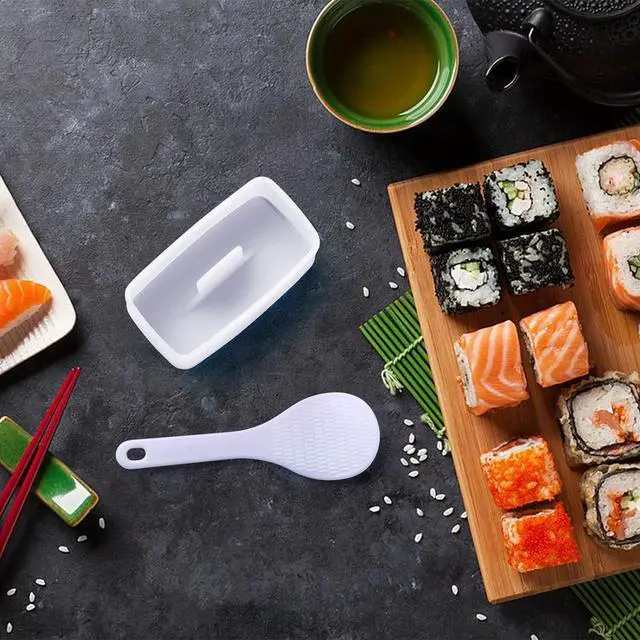 Alt view image 4 of 7 - Spam Musubi Mold, 4 Pcs Musubi Maker Kit Spam Slicer Musubi Press Sushi Rice Onigiri Mold Set Egg Cutter for Luncheon Meat Hot Dog Cheese Strawberry Lunch Bento