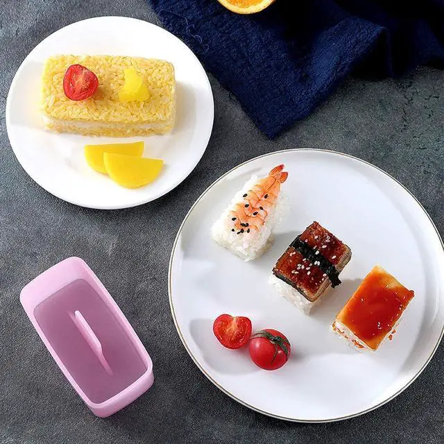 Alt view image 5 of 7 - Spam Musubi Mold, 4 Pcs Musubi Maker Kit Spam Slicer Musubi Press Sushi Rice Onigiri Mold Set Egg Cutter for Luncheon Meat Hot Dog Cheese Strawberry Lunch Bento