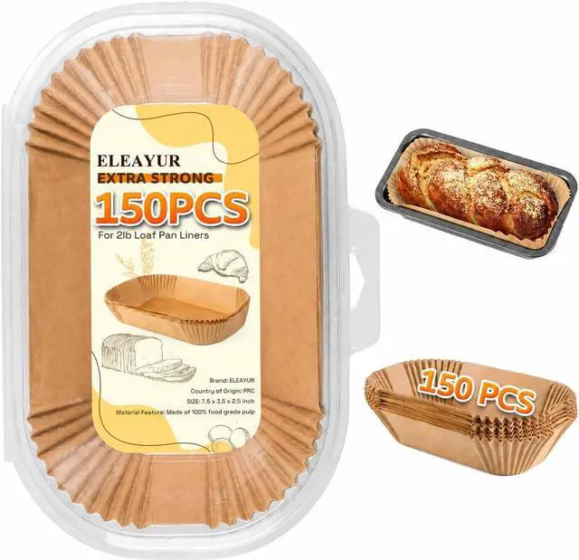 Main image of Loaf Pan Liners, 150PCS Bread Pan Liners 9x5 Inch, Non-Stick Loaf Pan Parchment Liners for Baking Bread, Pre Formed Parchment Paper Liner for Baking Toast, Cakes, Banana Breads, Sourdough Bread