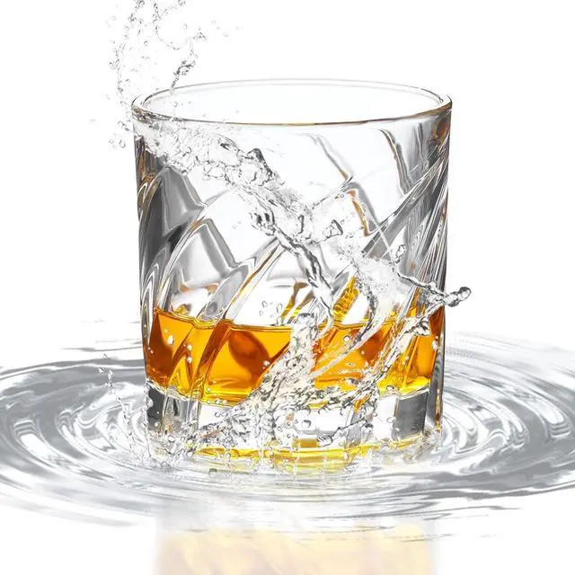 Alt view image 2 of 7 - PARACITY Spinning Whiskey Glasses, Old Fashioned Set of 2 | Rocks glassware for bourbon and cocktails, suited to bars, parties and relaxed pours at home