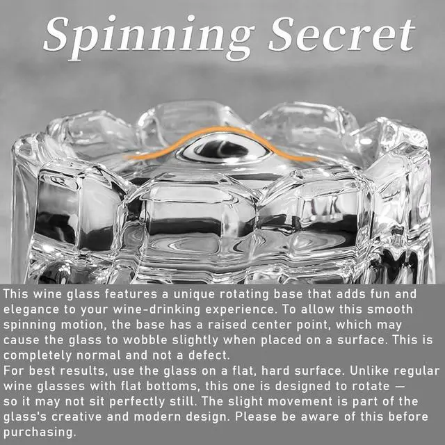 Alt view image 3 of 7 - PARACITY Spinning Whiskey Glasses, Old Fashioned Set of 2 | Rocks glassware for bourbon and cocktails, suited to bars, parties and relaxed pours at home