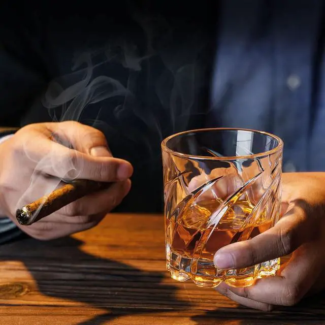 Alt view image 5 of 7 - PARACITY Spinning Whiskey Glasses, Old Fashioned Set of 2 | Rocks glassware for bourbon and cocktails, suited to bars, parties and relaxed pours at home