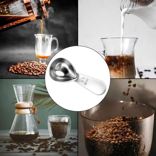Alt view image 7 of 7 - 18/8 Stainless Steel 2 Tbsp Coffee Scoop - Exact Measuring Spoon (30ml)