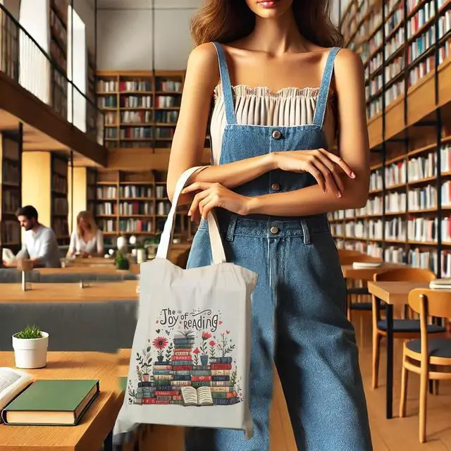 Alt view image 2 of 7 - Canvas Tote Bag for Women Book Bags for Women Book Accessories Bookish Gifts and Book Lovers Gifts 14" x 15" (5.BookLay)