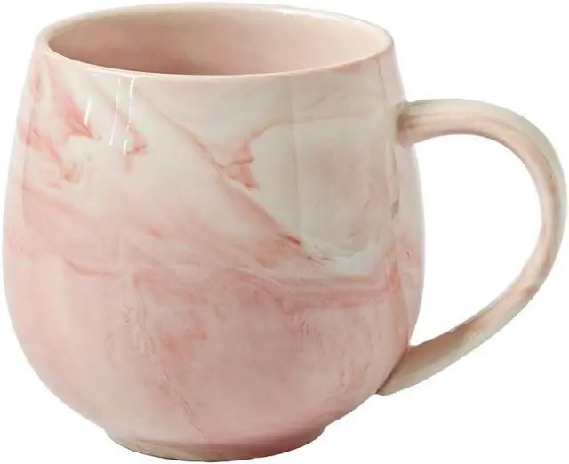 Main image of 10 oz Marble Ceramic Coffee Mug Pink Latte Mugs Lightweight Tea Cup | Dishwasher & Microwave Safe for Women Birthday Christmas Wedding