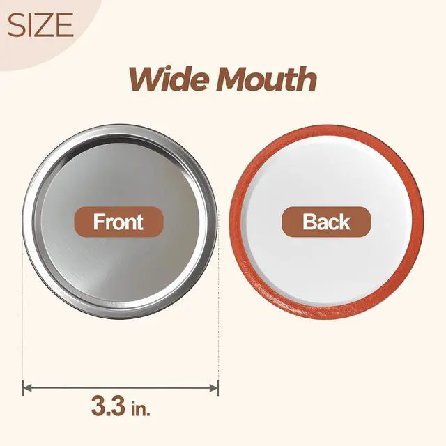 Alt view image 4 of 7 - ComSaf Wide Mouth Mason Jar Lids 40 Pack | Canning Lids, Electric Vacuum Sealer Compatible, Pickling Fermenting Jam, Kitchen Replacement Supply, Hot Water Bath