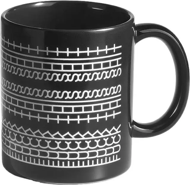 Main image of Hidden Message Coffee Mug - Ceramic Cup with Funny Surprise Messages, Unique Novelty Gag Gift, Cute Interactive Mug for Women, Coworkers - Birthday/White Elephant Presents (Black)