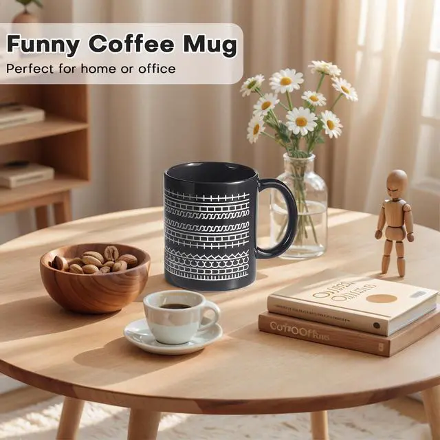 Alt view image 3 of 7 - Hidden Message Coffee Mug - Ceramic Cup with Funny Surprise Messages, Unique Novelty Gag Gift, Cute Interactive Mug for Women, Coworkers - Birthday/White Elephant Presents (Black)