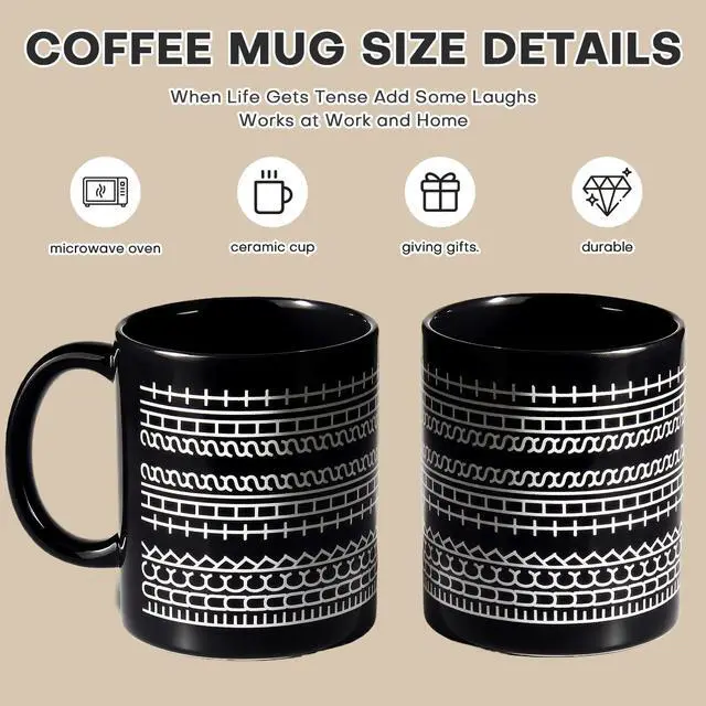 Alt view image 4 of 7 - Hidden Message Coffee Mug - Ceramic Cup with Funny Surprise Messages, Unique Novelty Gag Gift, Cute Interactive Mug for Women, Coworkers - Birthday/White Elephant Presents (Black)