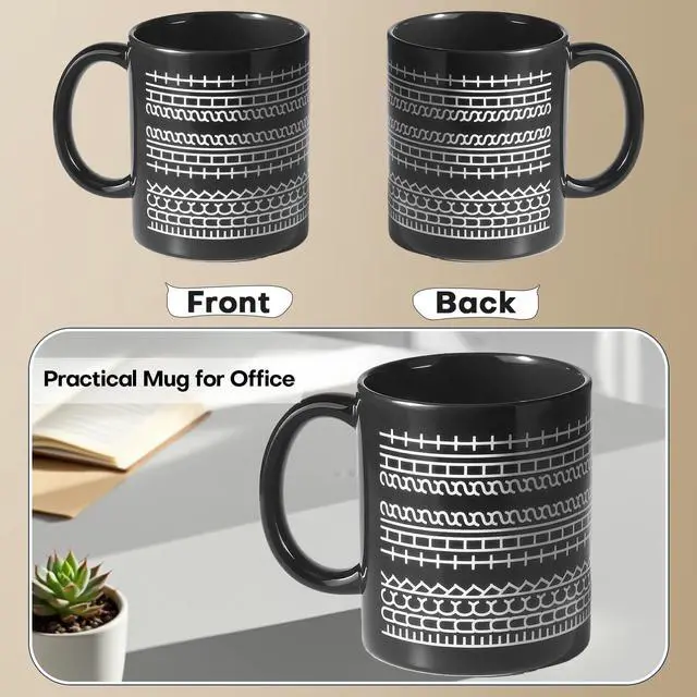 Alt view image 5 of 7 - Hidden Message Coffee Mug - Ceramic Cup with Funny Surprise Messages, Unique Novelty Gag Gift, Cute Interactive Mug for Women, Coworkers - Birthday/White Elephant Presents (Black)