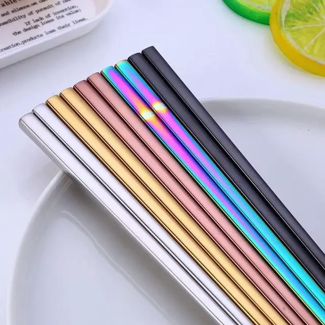 Alt view image 5 of 6 - Stainless Steel Chopsticks,Reusable ,Dishwasher Safe , Easy to Use6 PCS,golden