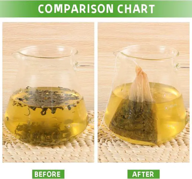 Alt view image 3 of 7 - 300 Tea Bags for Loose Tea, Disposable Tea Bags with Drawstring | Unbleached Tea Filter Bags Empty Tea Bags for Loose Leaf Tea and Coffee (3.54 x 2.75 inch)