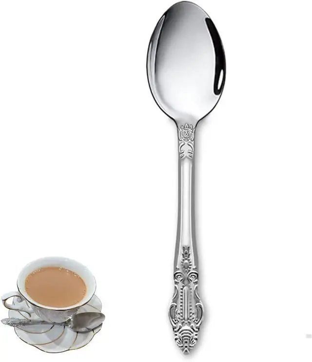 Main image of Teaspoons Flatware Set 12 pieces Stainless Steel Mirror Polished Dishwasher Safe Dessert Spoons