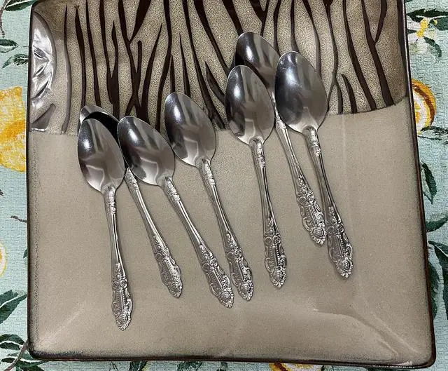Alt view image 3 of 4 - Teaspoons Flatware Set 12 pieces Stainless Steel Mirror Polished Dishwasher Safe Dessert Spoons