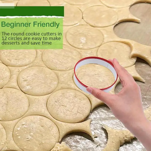Alt view image 7 of 7 - Alimat PluS Round Biscuit Cutter Set, 12 Pack Circle Cookie Cutters | Stainless Steel Donut Cutter with Colorful Rubber Coating, Different Sizes for Dough, Fondant, Clay