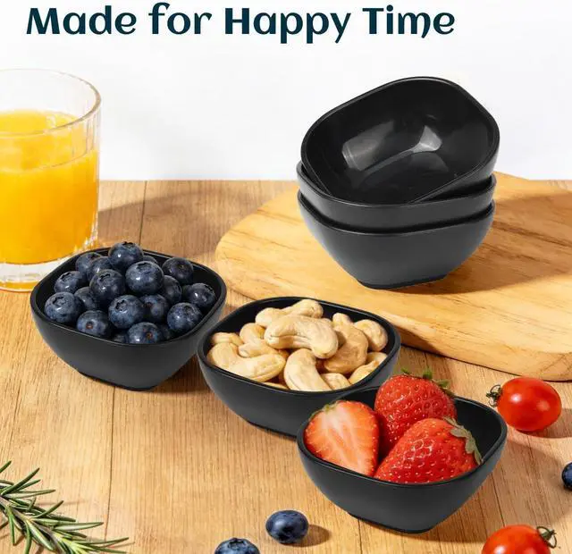 Alt view image 7 of 7 - Wheat Straw Small Bowls 5 OZ, Unbreakable Soy Sauce Dish - Black | Microwave Safe Dipping Bowls Set of 6, Plastic Ramekins, Dipping Sauce Cups, Small Dip Bowls for Party, Outdoor, Kitchen