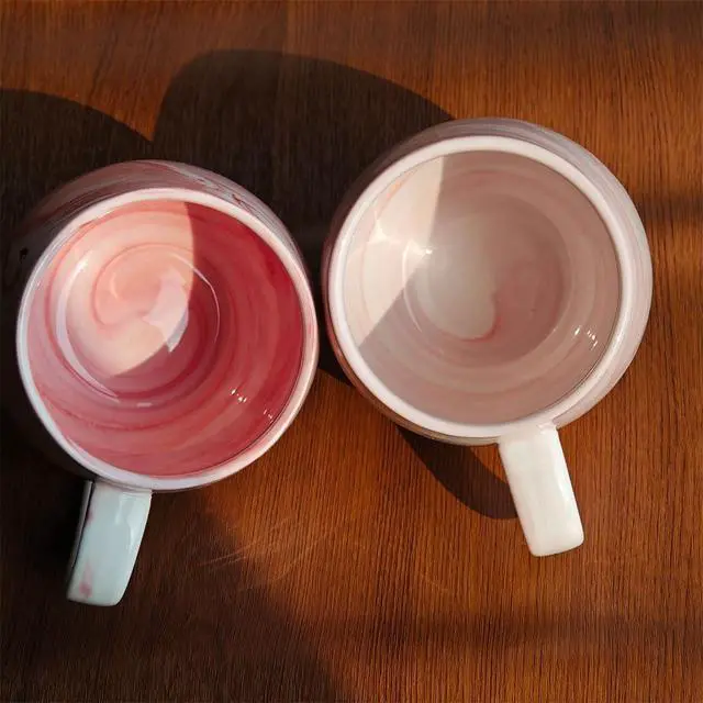 Alt view image 3 of 7 - 10 oz Marble Ceramic Coffee Mug Pink Latte Mugs Lightweight Tea Cup | Dishwasher & Microwave Safe for Women Birthday Christmas Wedding