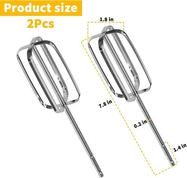 Alt view image 2 of 7 - Hand Mixer Beaters for Hamilton Beach | Hand Mixer Attachments Compatible with 62682RZ 62692 64699 62695V Electric Mixer