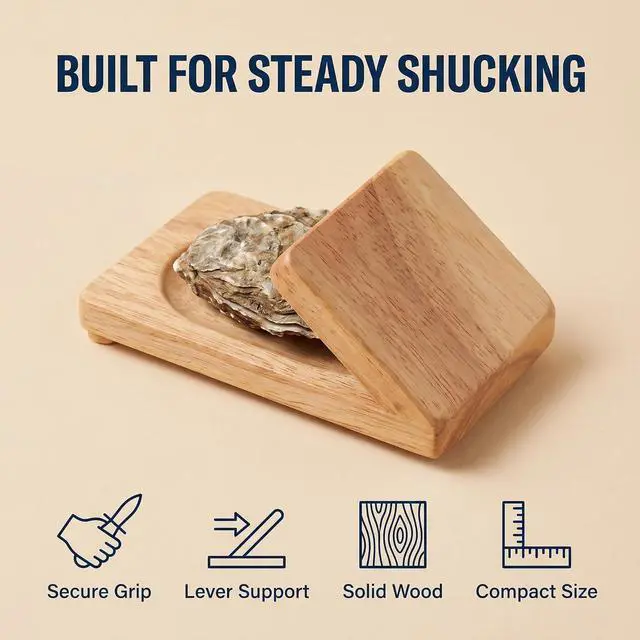 Alt view image 3 of 7 - Oyster Shucking Opener Oyster Opener Seafood Clamp Tool Holder Shellfish Hand Shellcrab Oyster Knife Shucker Sheller Easy Install Easy to Use Specialty Tools,
