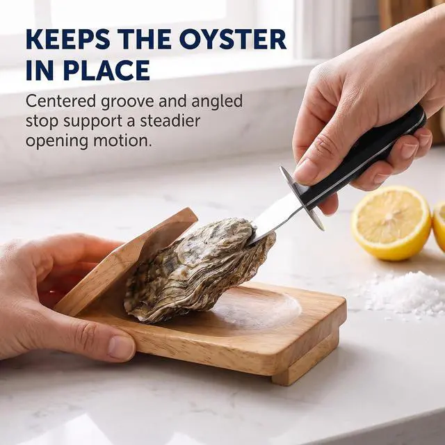 Alt view image 4 of 7 - Oyster Shucking Opener Oyster Opener Seafood Clamp Tool Holder Shellfish Hand Shellcrab Oyster Knife Shucker Sheller Easy Install Easy to Use Specialty Tools,
