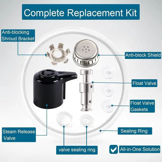 Alt view image 6 of 7 - Replacement Parts for Instant Pot Duo/Duo Plus 5&6QT, 10Pcs Set with Steam Release Valve, Sealing Ring, Float Valve replacement for Instant Pot, lid replacement for Instantpot IP-DUO50 IP-DUO60