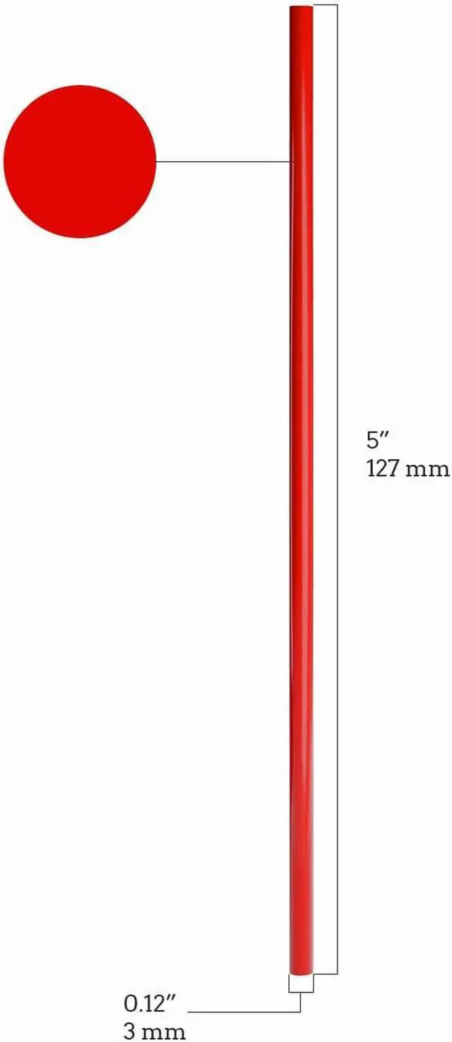 Alt view image 3 of 3 - 5 Inch Slim Plastic Coffee Stirrers and Cocktail Straws, Red, 1,000 Count | Coffee straws and cocktail straws, slim 5-inch sip-stirrer design, red, 1,000 count