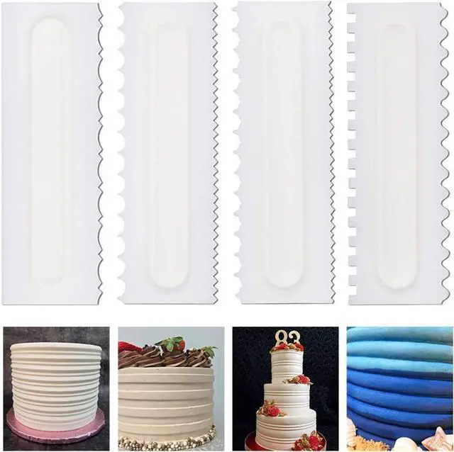 Main image of Mwellewm 4 Pcs/set Cake Scraper Decorating Plastic Sawtooth Comb Mousse Butter Cream Cake Edge Tools Plastic Sawtooth Cake Icing Smoother Kitchen Baking Cake Edge DIY Tool