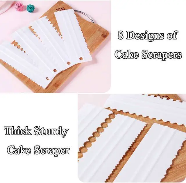 Alt view image 6 of 7 - Mwellewm 4 Pcs/set Cake Scraper Decorating Plastic Sawtooth Comb Mousse Butter Cream Cake Edge Tools Plastic Sawtooth Cake Icing Smoother Kitchen Baking Cake Edge DIY Tool